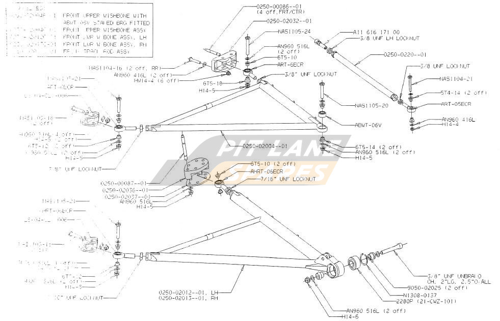 FRONT WISHBONE ASSY Diagram